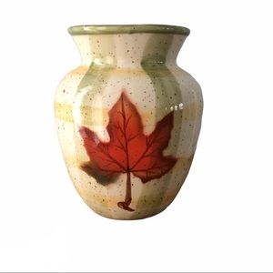 Fall Vase Red Leaf
